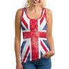 JZemdybill Canottiera da donna con bandiera britannica vintage Union Jack, senza maniche, per allenamento sportivo