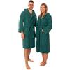 Lavea® Accappatoio Uomo & Donna in 100% Cotone - Morbido accappatoio in spugna con cappuccio, Design Unisex, Ideale per Sauna & Casa - Taglia M - Smeraldo