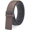 Vatee's Cinture reversibili in vera pelle degli uomini senza cinturino di ricambio della fibbia 3.4cm Ampio 105cm Lunga Marrone & Nero