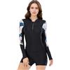 Beachkini Costume da Bagno a Maniche Lunghe con Zip da Donna Costume Intero da Bagno ricreativo Rash Guards