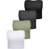 Bencailor 4 Reggiseni a Fascia da Donna Senza Spalline, Senza Cuciture, Elastici, Non Imbottiti, Nero, Bianco, Grigio, Verde Oliva, S