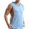AIEOE Gilet fitness da uomo a taglio alto, in rete, trasparente, con cappuccio, maglietta senza maniche, per bodybuilding, sport, palestra