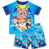 Paw Patrol Costume da Bagno per Ragazzi, 2 Pezzi, Pantaloncini da Bagno e Maglietta, Protezione dai Raggi UV, Costume da Bagno per Ragazzi dai 2 ai 6 Anni, Blu, 3-4 Anni