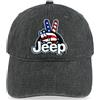 Jeep Wave USA Chino Twill Patch indumento lavato cappello nero