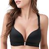 Kontvom Reggiseno Push-up da Donna con Chiusura Frontale, Reggiseno a Scollo Profondo Senza Fili, Reggiseno a t-Back in Pizzo Floreale 3C