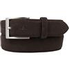BELTINGER Cintura italiana in pelle scamosciata, larghezza 35 mm, uomo, cintura per abito, cintura per pantaloni, pelle scamosciata, fibbia argento | testa di moro 90cm