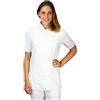tessile astorino RICAMO 0 - Giacca Cuoca Donna - Bianca e Rosa - 100% Cotone - Manica Corta - Casacca Chef per Ristorante e Cucina - Made in Italy (Large)
