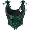 SCARLET DARKNESS Corsetto rinascimentale da donna sottoseno con lacci, Nero-Verde Scuro, 50