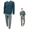 Il Granchio Pigiama Uomo Invernale in Caldo Jacquard Pigiama Uomo Felpato Diverse Fantasie (4010 Blu, M)