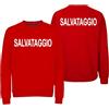 t-shirteria Felpa Girocollo Rossa Salvataggio Unisex Estate Mare Bagnino Stabilimento