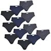 Fontana Calze, 12 Slip Uomo in Cotone Taglia 58, (Blu, Grigio e Nero)
