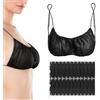 KIBERTIC Generico KIBERTIC - 100 Capi di Biancheria Intima USA e Getta per Donna - Reggiseno Senza Spalline, Comodo, Morbido (Reggiseno Nero)