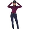 Preto Young Rider - Maglia termica da donna, a maniche lunghe, abbigliamento equestre e attrezzatura per equitazione (bacca/sorbetto)