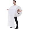 WAZHAKU Costume di Halloween divertente unisex, costume di carta igienica, per adulti, in tessuto igienico, per uomini e donne, R bianco., Taglia unica