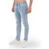 TONY BACKER - Jeans Uomo Slim Fit Elasticizzati, Jeans Uomo Strappati, Stile Urban Casual in Denim, Blu Grigio Celeste, vestibilità Aderente, Taglie 42-52 Art. S250