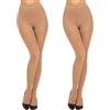 MANZI Collant a compressione da donna, con supporto energizzante, 50D, Naturale, XL