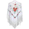 La Senorita La Señorita Foulard cintura chale manton de manila Flamenco di danza bianco con rose rosse