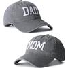 Aeonda Set di 2 cappelli da baseball ricamati regolabili regalo per genitori coppie classico mamma papà regali cappello, Gary Dad Hat e Gary Mom Hat, 6 5/8-7 5/8