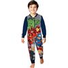 United Labels Marvel The Avengers - Tutina da ragazzo, in pile, con maniche lunghe, colore: grigio e blu, pigiama intero, tuta in pile per bambini, grigio/blu, 122-128