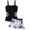 Happy Cherry Costumi da Bagno Ragazze 2 Pezzi Set Tankini Top Estivo con Pantaloncini Stampati Completi Mare Spiaggia Piscina per Bambine Adolescente 9-16 Anni
