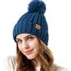REDESS Donna Inverno Cappello a Maglia Beanie Caldo Pile Foderato con Pompom cap Spesso Slouchy Neve Maglia Cranio Ski cap