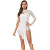 Zaldita Abito da Ballo Lirico per Donna Vestito Danza Lirica Danza Moderna Abito da Pattinaggio Artistico a Manica Singola Abito da Prestazioni sul Palco Dancewear Bianco M