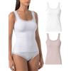 Risalti Canotta Donna Pizzo Letizia 2 pz - Intimo Donna Seamless, Canottiera Donna Intimo Microfibra più Morbida della Canottiera Donna Cotone Senza Cuciture - Made in Italy