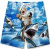 Kids4ever Pantaloncini da Bagno per Bambini 9-10 Anni Bambini 3D Shark Cat Stampato Pantaloncini da Bagno Estivi ad Asciugatura Rapida e Traspirante