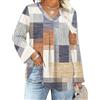 IECCP Camicetta da donna Plus Size 3/4 Lunga Scollo a V Top Locker Tunica Grandi Taglie Camicia Elegante Casual Top 2025, 5XL