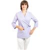 Provesto Casacca da Donna per estetiste, Centri estetici e Parrucchieri con collo alla coreana e maniche a 3/4 (XS, Regular, Glicine)