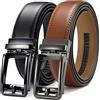 CHAOREN Cintura Uomo Automatica 2 Pezzi, 35mm, Cinture da Uomo Senza Fori | Regolazione Precisa, Vestibilità Perfetta, Tagliabile, Resistente, Versatile Per Ufficio & Tempo Libero, Idea Regalo