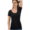 Fibershirts® Maglia Anti Sudore - T-Shirt Contro Le Macchie di Sudore - Canotta antisudore - con ArmPads PRO e Trattamento Silver - Donna - Girocollo