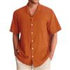 Generico Camicia Uomo Estiva Camicia Lino Camicie Estive Maniche Corte Rosa Rossa Elegante in Hawaians Puro Camice Oversize Bianca Slim Fit Maglia Collo Alto Nera 4XL Viscosa Verde Maglietta Shirt