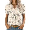 Kistore Top da donna a maniche corte a sbuffo, scollo a V, top estivo da donna, camicette alla moda UK camicie S-XXL