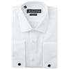 MrDoubleCollar, Camicia da uomo bianca con doppio polsino, vestibilità slim, formale, con gemelli in metallo a maniche lunghe, XL