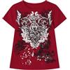 Meiweileya Y2k Abbigliamento Grunge per Donne Emo 2000s Stampa Teschio Scheletro T-shirt Magliette Fairycore Vintage E-Girls Abbigliamento, R-red, S