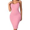 JoyJoyLing Slip da donna per sotto il vestito con spalline sottili abito aderente in vita cinching midi camicia da notte per lounge estate casual spiaggia, rosa, M