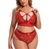 Aranmei Set di Lingerie Taglia Grande per Donne Reggiseno in Pizzo e Mutandine Set di Reggiseno Sexy Bralette, XL