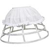 Fiocias Cage Hoop Gonna Sottogonna Abito Sottogonna Bustle 4 Cerchi Donna Regolabile in Poliestere con Stecche Adatta per Matrimonio Feste Cosplay Cerimonia E, Bianco