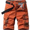tacniseyw Bermuda cargo larghi da uomo leggeri e rilassati, stile giapponese, pantaloncini Capri elasticizzati in vita con tasche multiple, pantaloni corti in jeans, pantaloni da esterno con fibbia per cintura