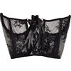 F Fityle Cintura corsetto sottoseno, corsetto in vita, corsetto con coppe aperte in pizzo, corsetto disossato con ferretto sul busto corto, in vita, Nero