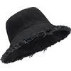Zylioo XS/S/M/L/XL/XXL/3XL Cappello da pescatore reversibile per testa grande/piccola, protezione solare Frayed UV/UPF 50+