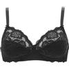 Lepel 2 Pezzi Reggiseno Donna 250 Belseno in Pizzo Senza Ferretto - Coppa B - C, Nero 7C
