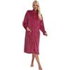 Suzy & Me Vestaglia da donna Suzy & Me con zip frontale in pile morbido goffrato, Lampone, 12-14