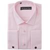 MrDoubleCollar Camicie formali a doppio polsino slim fit includono gemelli in metallo a maniche lunghe, Rosa confetto, XXL