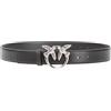 Pinko Love Berry H3 Belt Vitello Seta, Cintura Donna, Z99o_nero-old Silver, XS