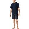 Schiesser Pigiama Corto da Uomo, Girocollo, Set da 2 Pezzi, Blu_159634, 56