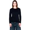 Armani Exchange Maglietta da Donna a Maniche Lunghe, con Strass, con Logo Stampato, Nero, L