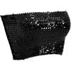 F Fityle Gilet Da Donna Elasticizzato con Fascia sul Petto con Paillettes E Spalle Scoperte, Nero, Taglia unica