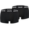 Levi's Retropants - Boxer da Uomo con Logo Repeat, Confezione da 2 Pezzi, Nero, L